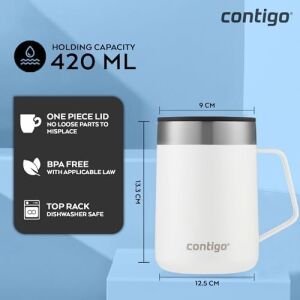 Streeterville Vakumlu Masa Kupasi 420 ml Beyaz