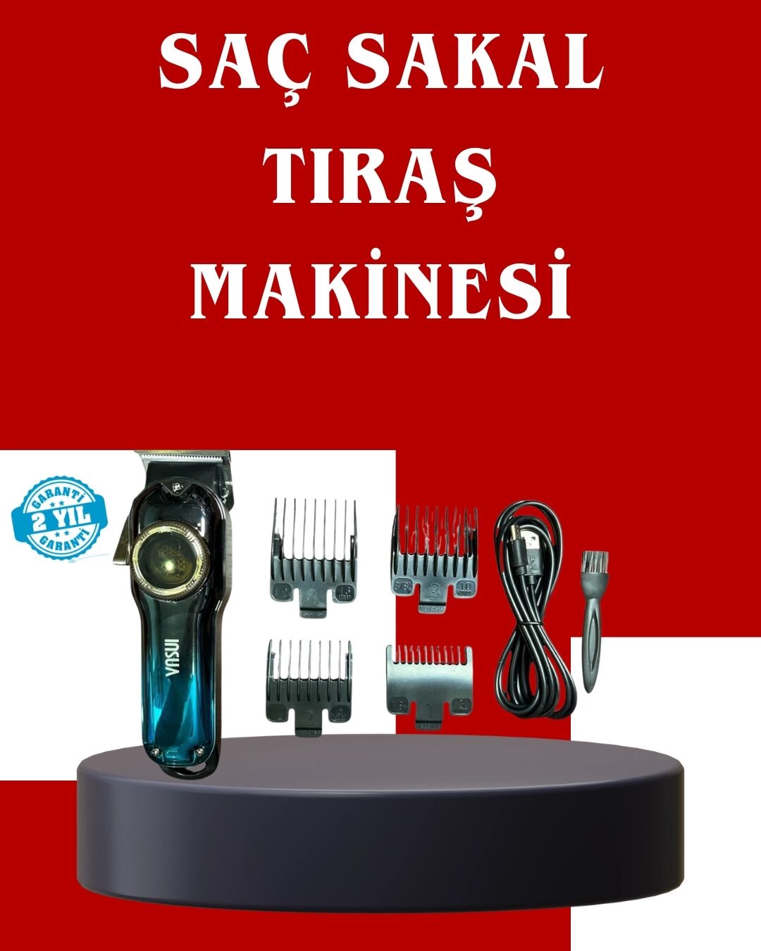 Uzun Çalışma Süreli LCD Göstergeli Saç Kesme Makinesi