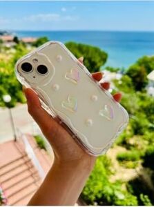 Iphone 13 ve 14 ile Uyumlu 3D Oyuncaklı Inci Tasarımlı Esnek Silikon Kılıf