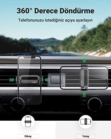 Araç Telefonu Tutucu Döndürme Alüminyum Kol iPhone ile Uyumlu Galaxy Huawei Redmi (Siyah)
