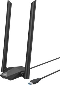 Tenda U18A Wi-Fi 6 Adaptör USB 3.0, AX1800 Çift Bantlı Wireless Adaptör, 1201MBPS 5ghz, 574MBPS 2.4ghz, Tak ve Çalıştır, Mu-Mımo Teknolojisi, Wpa3, Windows 10 Desteği, Siyah