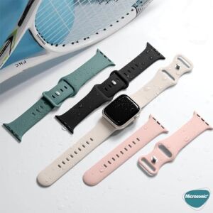 Apple Watch Series 8 45MM Için Kordon Activeflex Wristband Black Unity [watch Series 8 45MM ile Uyumlu Kordon, Kayış - Siyah - Yeşil]
