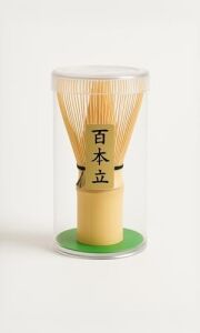 Matchiva Geleneksel Japon Matcha Seti, 4 Parça, Seramik Kase, Bambu Çırpıcı, Çırpıcı Standı, Bambu Kaşık, Beyaz ve Yeşil
