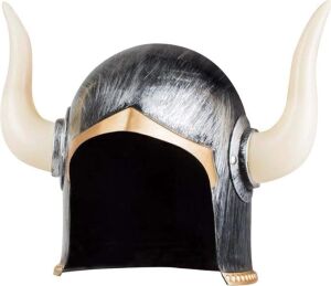 Mega Boynuzlu Viking Ivar Kaskı Eskitilmiş Desen Gümüş Renk