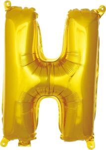 H Harfi 16 Inç Gold Renk Folyo Balon 36 cm (Altın)