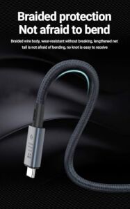 ZR852 240W USB 4.0 40GBPS 8k Thunderbolt Görüntü Aktarım ve Hızlı Şarj Kablosu 1 Metre