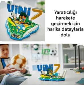 Editions Vini Jr. – Unutulmaz Futbol Anları 43027-10 Yaş ve Üzeri Çocuklar Için Minifigür ve Koleksiyonluk Levha Içeren Yaratıcı Oyuncak Yapım Seti, Çocuklar Için Hediye Fikri (510 Parça)