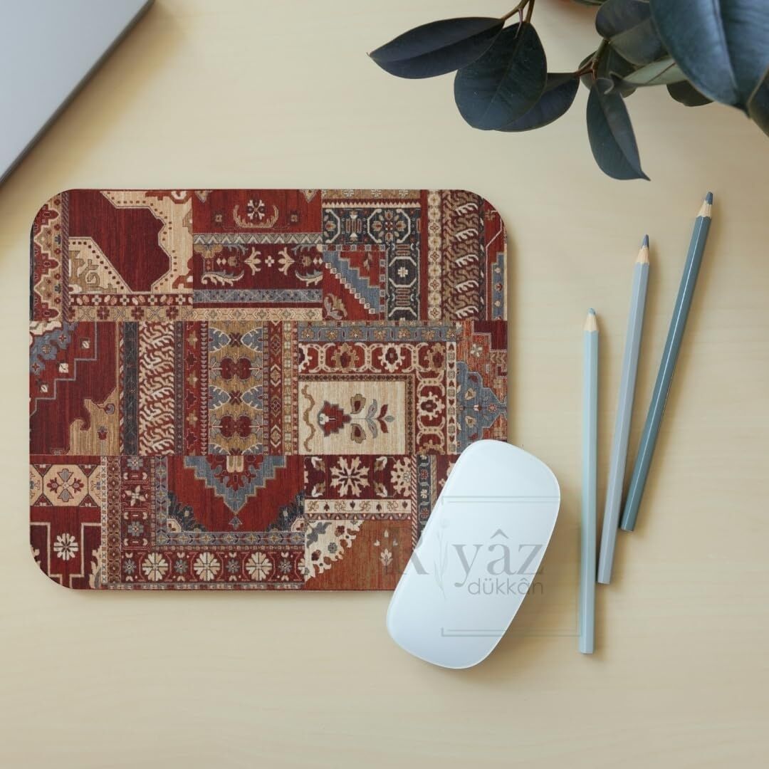 Halı Motif Desen 3 - Dikdörtgen Mouse Pad, 17,5 cm x 19,50 cm