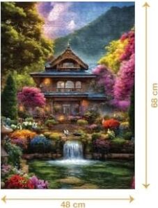 Japon Bahçesi 1000 Parça 2,2mm Kalınlık 48X68CM Profesyonel Hobi Puzzle Yapboz Serisi
