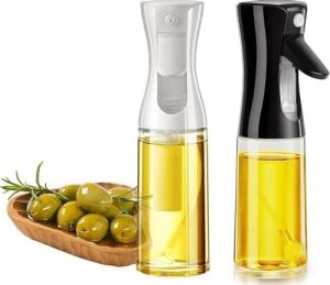 Cam Yağ Sprey Şişesi – 200ML Püskürtmeli Yağdanlık, Cam Gövde, Airfryer, Fırın ve Diyet Yemekler Için Yağ Püskürtücü Şişe