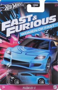 Mazda Rx-8 Araba - Fast And Frious Kadınlar - Model Döküm Ölçeği 1:64 - Uzunluk 7 Cm, HRW37, Siyah Gök Mavisi