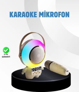 Renkli Işıklı Astronot Mini Bluetooth Speaker ve Karaoke Mikrofon