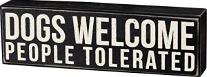 19133 Kelime Kutusu Işareti, 10X3, Dogs Welcome, Siyah