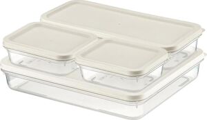 Çok Parçalı Saklama Kabı Seti, 4800 ml Toplam Hacim, 4 Parça (Beyaz)