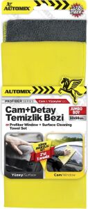 Automix Cam + Detay Temizlik Bezi | Çiziksiz ve Hızlı Oto Temizlik Bezi