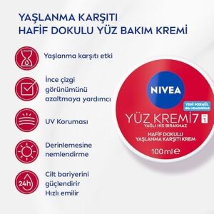 Yaşlanma Karşıtı Yüz Kremi 100 Ml, 24 Saat Nemlendirici Yüz Kremi, Uv Koruması