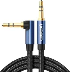 90 Derece L Tipi 3.5 mm Aux Ses Kablosu Mavi 2 Metre