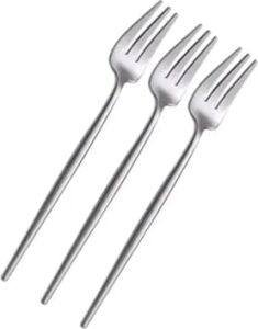 Limon ve Fondü Çatalı Seti, Gümüş Renk, 6 Parça, Çelik, 13 Cm,