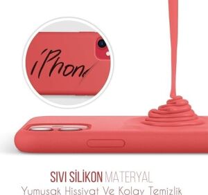 iPhone Kılıf Ince Sıvı Silikon 3 Katmanlı Tam Kaplamalı Yumuşak Jel Kauçuk Kılıf Kapak (Kırmızı, iPhone 11)