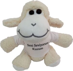 Seni Seviyorum Kuzum Tişörtlü Peluş Kuzu Oyuncak