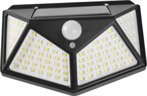 Fenteer Solar Lamba 100 LED Pır Hareket Sensörlü Dış Duvar Lambası IP65 Bahçe Teras - 1 Adet