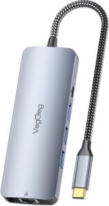4K 60Hz HDMI Gigabit Ethernet 3*usb-A 2*type-C 3.5mm Aux Sd Micro Sd Kart Okuyucu Çevirici Çoklayıcı Hub