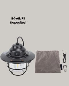 Hafif ve Taşınabilir Retro Tasarım Kamp Lambası