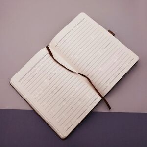 Taba Rengi Termo Deri Defter ve Metal Roller Kalem Seti