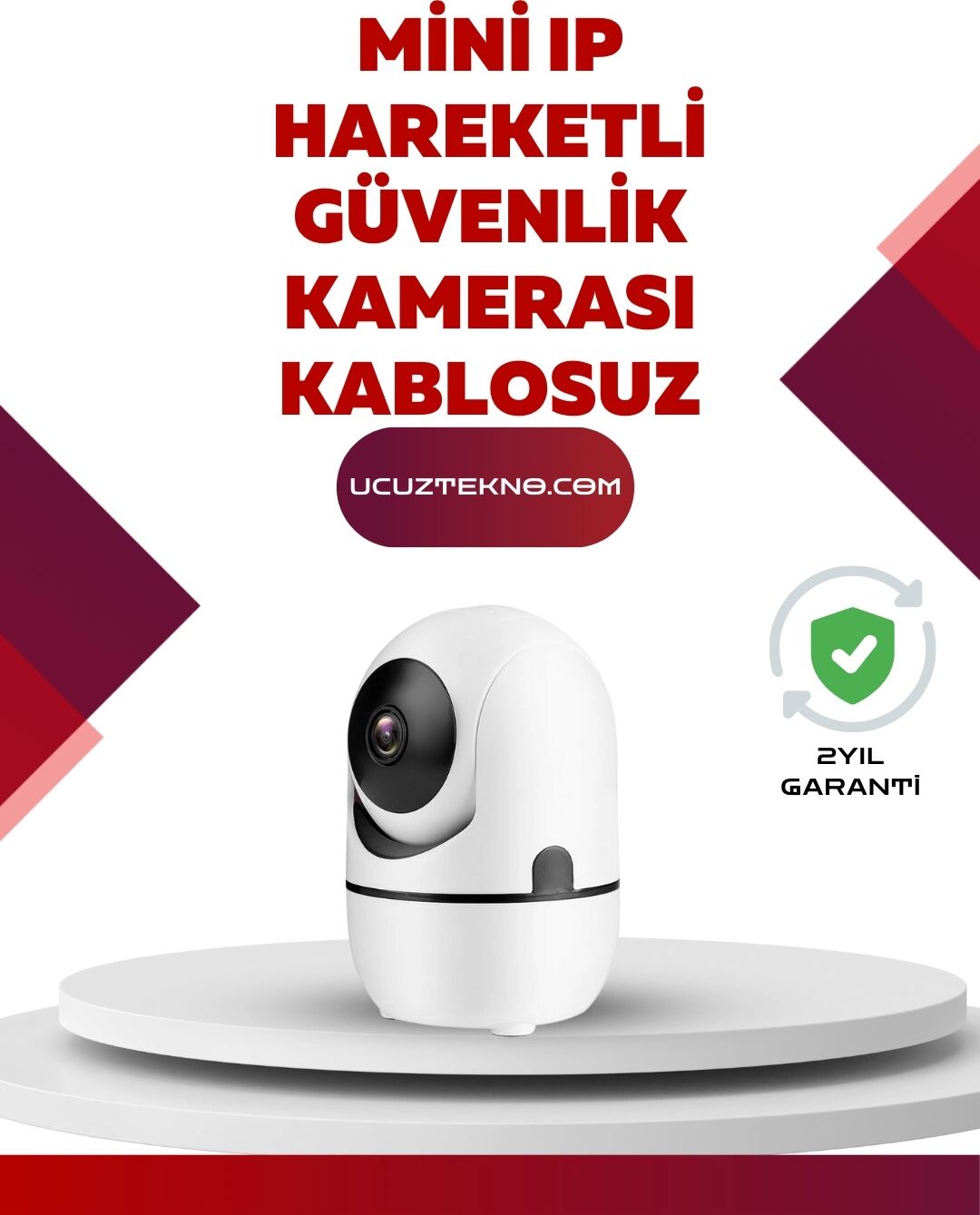 Full Hd 1080P Kablosuz Güvenlik Kamerası – Hareket Takip, Gece Görüşü ve Iki Yönlü Ses Özellikli