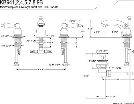 Brass KB944B Viktorya Dönemine Ait Mini Lavabo Bataryası Meşe/profesyonel Kulp, Cilalı Krom/cilalı Pirinç