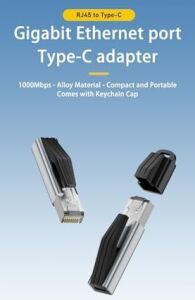 Type-C To RJ45 Ethernet Dönüştürücü Adaptör – 1000MBPS Gigabit Lan – Usb-C Ethernet Çevirici Otgrj