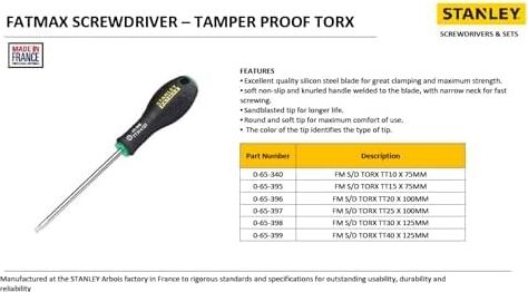 -  Tornavida Torx, TT10, 75 mm Schwertlaenge, Krom-Vanadyum, Ergonomik Soft Handgr, 0-65-395