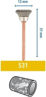 531 Paslanmaz Çelik Fırça, Paslanmaz Çelik ve Gümüş Temizleme, 13 Mm, 2'li