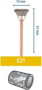 531 Paslanmaz Çelik Fırça, Paslanmaz Çelik ve Gümüş Temizleme, 13 Mm, 2'li