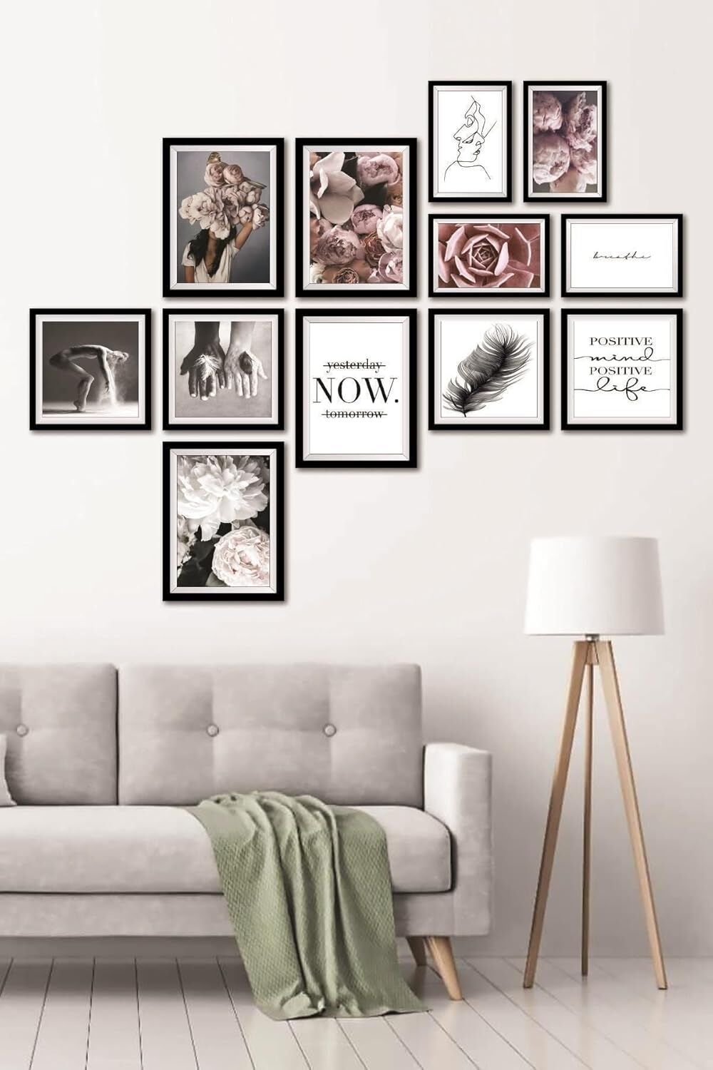 12 Parça Dekoratif Mdf Tablo Seti Çerçeve Görünümlü DKJ048