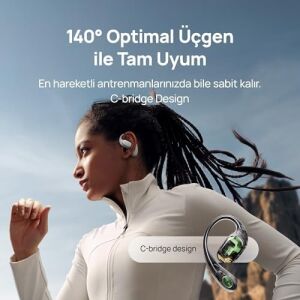 Freearc Açık Tasarımlı Kulaklık, Yüksek Ses Kaliteli Bluetooth Kulaklık, Güvenli Uyum ve Konfor, IP57 Suya Dayanıklılık, 28 Saat Çalma Süresi, Sporcu Kulaklıkları, Ios & Android, Yeşil