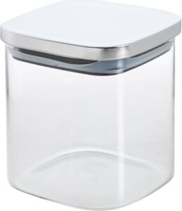450 ml Metal Kapaklı Borosilikat Cam Kavanoz, Silikon Contalı Kuru Gıda Saklama Kabı, Kahve Çay Baharat Kuruyemiş Için Şeffaf Cam Erzak Kabı, 10 x 10 x 10 Cm, 1 Adet