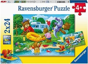 2X24 Parçalı Puzzle Ayı Ailesi Kampta