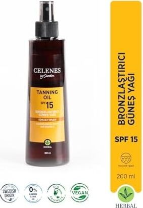 Herbal Bronzlaştırıcı Güneş Yağı, Spf 15+, 200ML