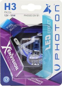 Ampul H3 12V 55W Xen Vision (Tekli Blister) (Beyaz Işık) 6000K Pht PH5503 Dv B1