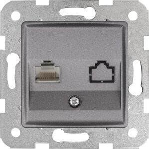 Linnera Life Granit Grisi Tekli Data Cat6 Mekanizma ve Kapak