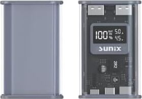 12000 Mah 22.5W Dual USB LED Göstergeli Powerbank Gri Pb-44