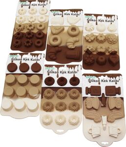 Mini Muffin Kek Kalıbı - Silikon - Karışık Model