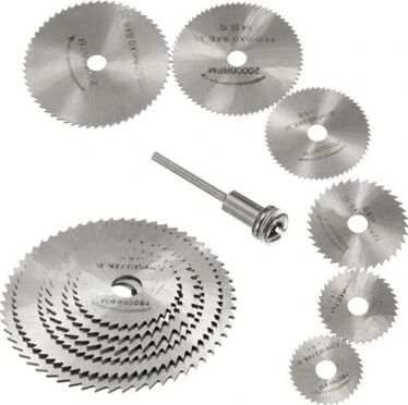 Metal 6 Parça Mini Matkap Ucu Ahşap Kesme Yuvarlak Çelik Bıçak Disk Testere Seti Kiti