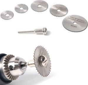 Metal 6 Parça Mini Matkap Ucu Ahşap Kesme Yuvarlak Çelik Bıçak Disk Testere Seti Kiti
