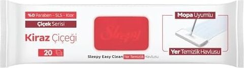 Easy Clean Kiraz Çiçeği Mopa Uyumlu Yer Temizlik Havlusu&mendili 20 Yaprak