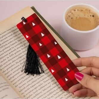 Yeni Yıl Konsept Tasarımlı Kitap Ayracı 13.5 cm x 4 cm Metal Malzeme