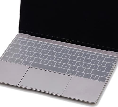 MacBook Klavye Koruyucu A1534 A1708 Uyumlu Ingilizce Baskılı Silikon Klavye Koruyucu Uk Enter Şeffaf