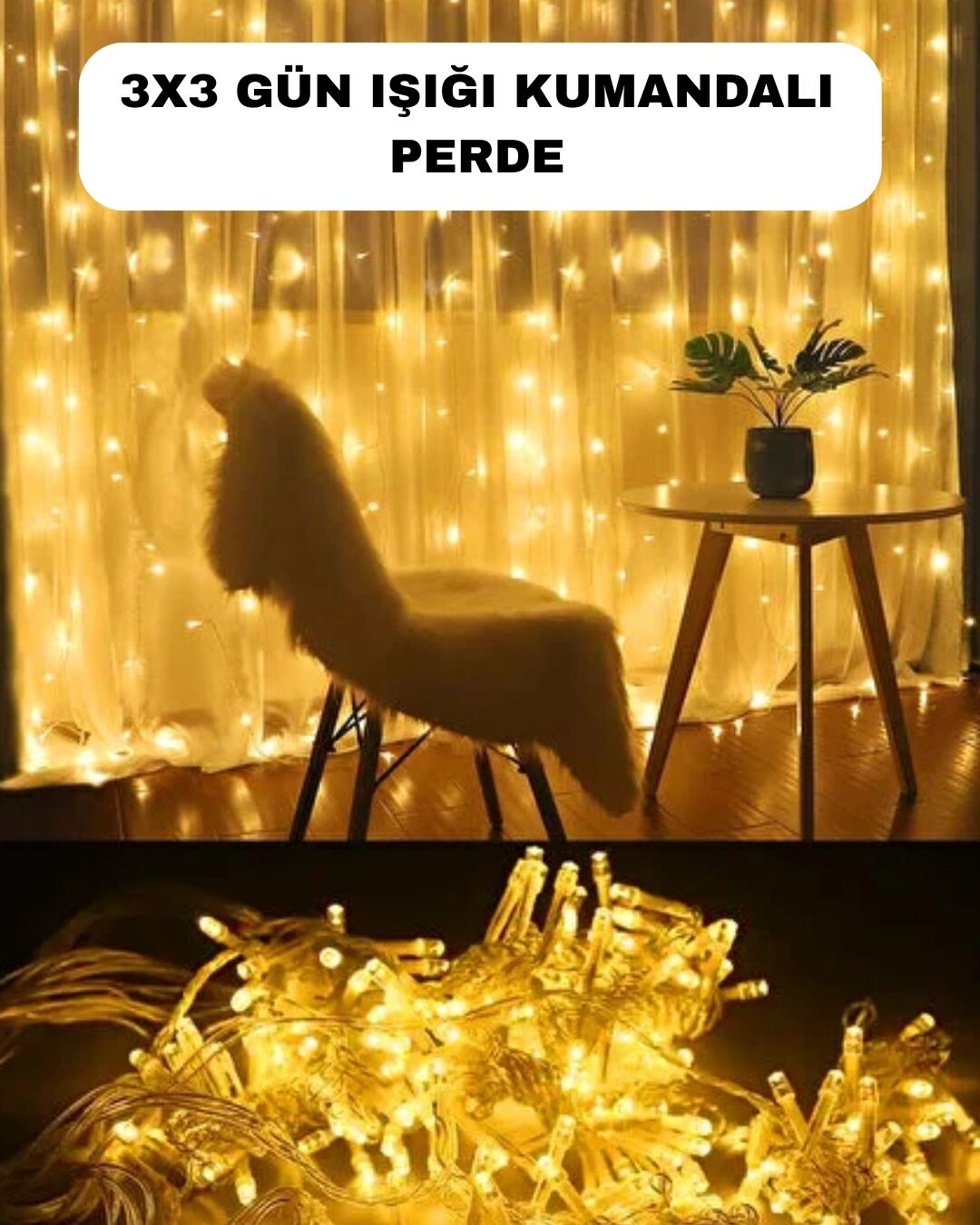 Romantik Ambiyans Için Uzaktan Kumandalı Günışığı Peri LED