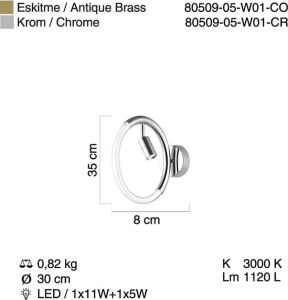 Proves Ledlı Eskıtme Aplık 12W+5W 3000K